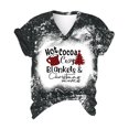 thumbnail image 2 of SDJMa Women's Classic-Fit 100% Cotton Short-Sleeve T-Shirt Women Casual Print Christmas Loose Short Sleeve V-Neck Tops, 2 of 5