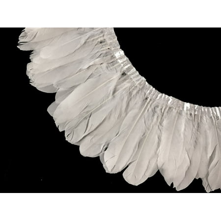 Sexy Feather Trim - 1 Yard - White Goose Nagoire And Satinettes Feather Trim