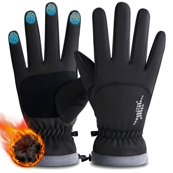 TELOLY Winter Gloves for Men Women, Thermal Running Gloves with Fleece Lining for Cold Weather, Windproof Touchscreen Lightweight Warm Gloves for Snow Cycling Driving Walking