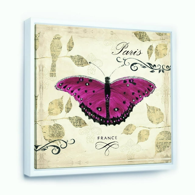 Red Farmhouse Butterfly - Farmhouse Framed Canvas