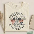 thumbnail image 2 of 250th Anniversary USA Shirt, America 250 Years Celebration T-Shirt, Patriotic Unisex Tee, 2 of 3