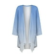 thumbnail image 3 of ZQGJB Women's Fall Open Front Cardigans Trendy 2023 Plus Size Gradient Color Printed Long Sleeved Irregular Hem Pleated Cardigan Sweaters Tops Blue XXXXXL, 3 of 4