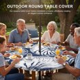 thumbnail image 3 of Round Outdoor Tablecloth with Umbrella Hole and Zipper, Coastal Shell Navy Blue Tablecloth with Elastic Waterproof, Summer Ocean Shell Beach Patio Table Covers for 36" - 44" Picnic Pool Tables, 3 of 9