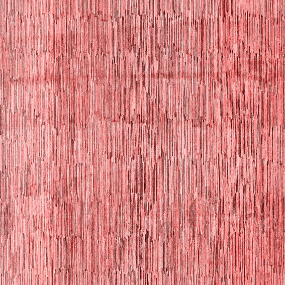 Ahgly Company Indoor Square Abstract Red Modern Area Rugs, 6' Square