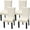 Beige Light, variant on Dining Room Chair Covers, Stretch Dining Chair Slipcovers Parsons Chair Slipcover Protect Chair Covers for Dining Room, Hotel, Creemony, Banquet Wedding Party (White, 4 Pack)