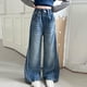 thumbnail image 1 of Cowsor Girls Baggy Jeans Distressed Denim Pants Elastic Waist Wide Leg Jeans for Girls Kids Loose, 1 of 7
