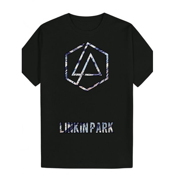 Men'S Summer Casual Crew Neck T-Shirt, 100% Cotton Knit Fabric, Regular Fit, Slight Stretch, 220g/m², Graphic Tee with Linkin Park Design