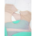 thumbnail image 6 of iEFiEL Girls Rhinestone Ballet Leotard Mesh Splice Gymnastic Bodysuit Dancewear Light Green-A 8, 6 of 7