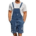 thumbnail image 2 of Gamivast Returns and Refunds Mens Denim Shorts Bib Overall Jean Romper Casual Loose Fit Walkshort Button Pockets Summer Jumpersuit Blue XXL Placed by Me to be Delivered, 2 of 8