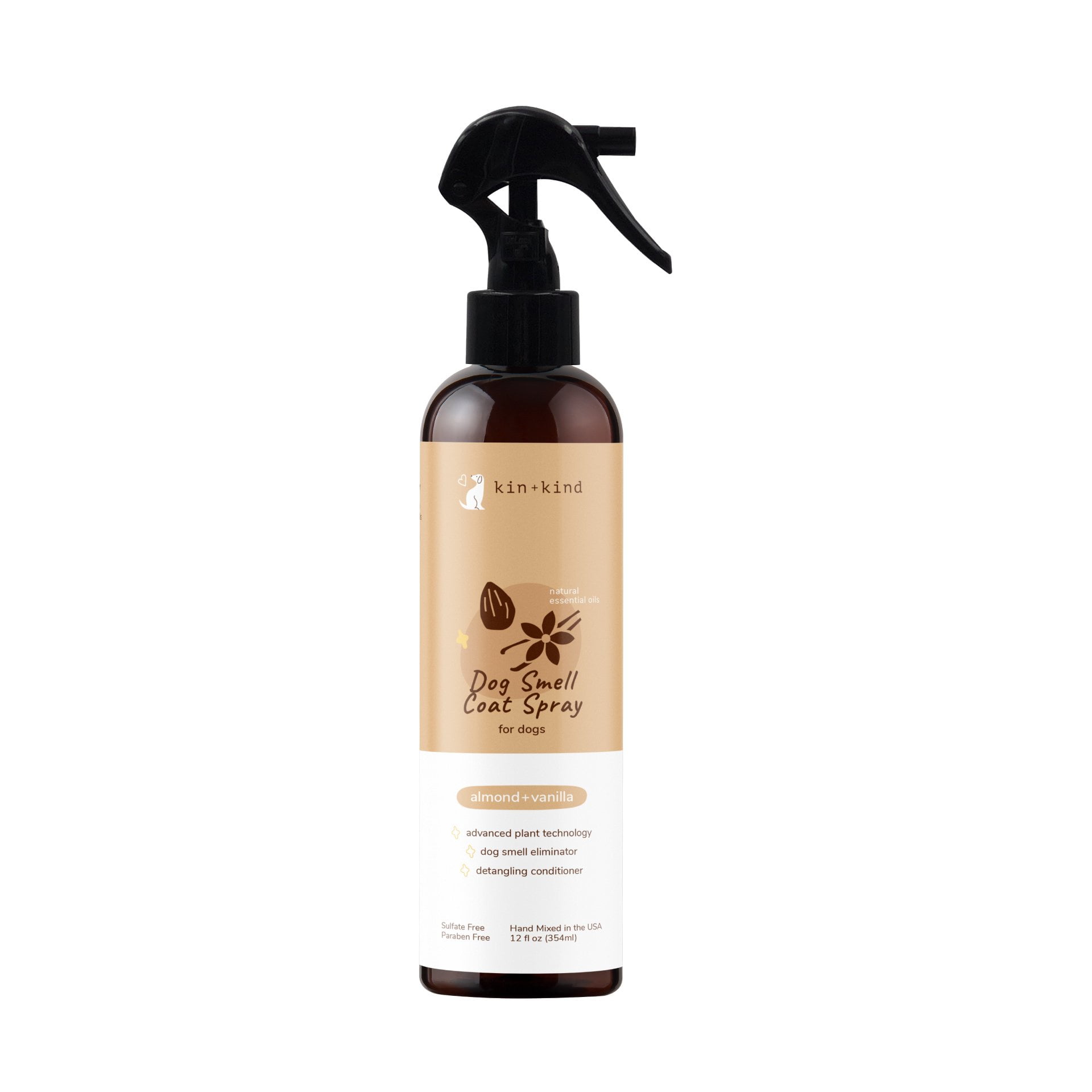 kin+kind Natural Coat Spray for Dog and Cat Smells, Odor Eliminator and Conditioner, moisturizes