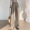 thumbnail image 2 of Womens Slouchy Casual Wide-pants High-waisted Slim-fit Straight-leg pants, 2 of 5
