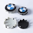 thumbnail image 3 of Tapas centrales de 4 piezas compatibles con accesorios de coche ABS de centro de rueda BMW de 68 mm, color azul, 3 of 4