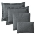 thumbnail image 3 of Clara Clark Home Quilt Set Bedspread - Ultra Soft Microfiber Embossed Grid Weave Pinsonic Lightweight Coverlet - Quilted Comforter 5 Piece Bedding Set - 2 Pillow Shams, 2 Euro Shams - Queen, Gray, 3 of 4