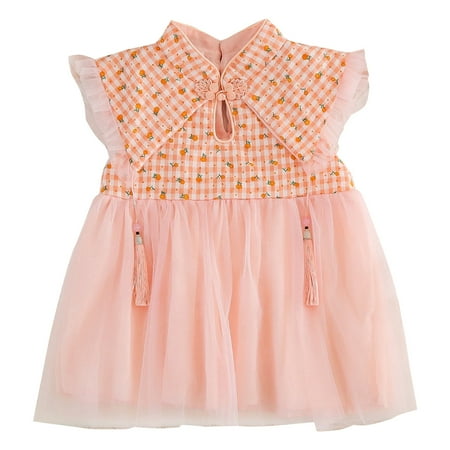 

Come Mono Dress Stretchy Sundress Toddler Girls Short Sleeve Hanfu Dress Floral Prints Tassel Dress Princess Dress Clothes
