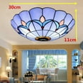 thumbnail image 2 of 12"Tiffany Style Stained Glass Flush Mount Vintage Ceiling Light Lamp Fixture, 2 of 10