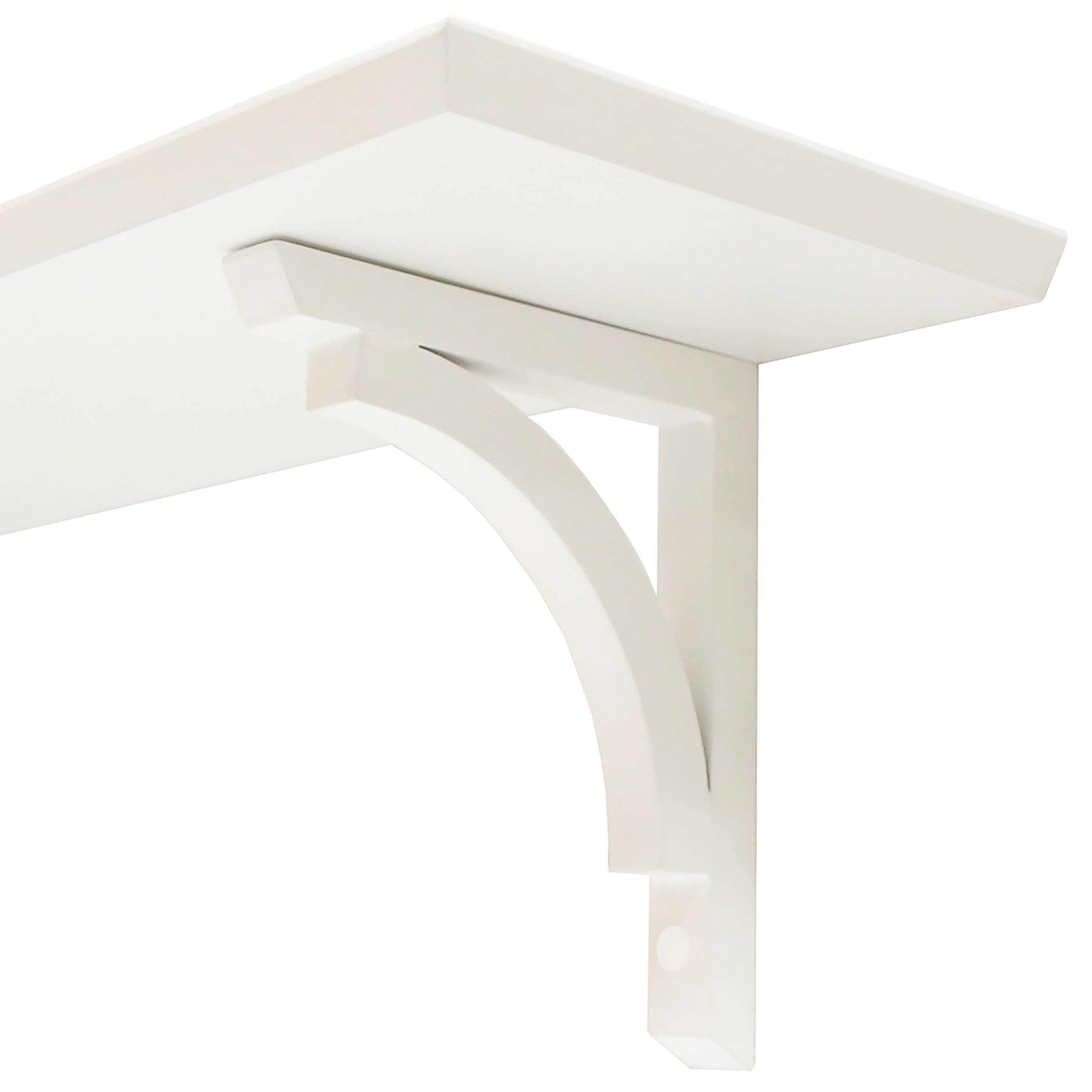 InPlace Shelves, 18Wx7Dx7H, Wood Cottage Bracket Floating Wall Mounted Display Shelf, White