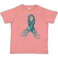thumbnail image 3 of Inktastic Ovarian Cancer Awareness Teal Ribbon Made of Hearts Boys or Girls Toddler T-Shirt, 3 of 5