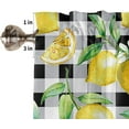 thumbnail image 3 of Rdsfhsp Lemon Curtains for Bedroom Living Room Watercolor Art Buffalo Plaid for Windows Farmhouse Curtains Rod Pocket Valances for Kitchen Window Curtains 54x18 Inch, 3 of 5
