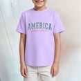 thumbnail image 2 of Gubotare Independence Day Shirt Boy Toddler Oversized T-Shirt Boys Striped Short Sleeve Casual Round Neck Teens Tunic Tops Comfy Graphic Trip Daily Tops (Purple,Size 7-8 Years), 2 of 4