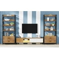 thumbnail image 3 of Tribesigns Bookshelf with Drawers, 70.8" Modern Bookcase with 2 Drawers, 5 Shelf Open Shelf for Living Room, Bedroom, Home, Office (Rustic Brown, 2pcs), 3 of 4