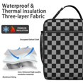 thumbnail image 2 of Gray and Black Checkered Pattern Insulated Lunch Bag for Men Women,Waterproof Lunch Box for Work,Picnic or Travel,Thermal Insulation,10.63x9.06x3.54 Inches, 2 of 5