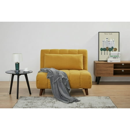 A&D Home Springfield Futon Convertible Chair, Yellow