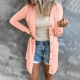 thumbnail image 2 of Lovskoo Women's Open Front Cardigan Shirt with Pockets Long Sleeve Lightweight Coat Pink, 2 of 8