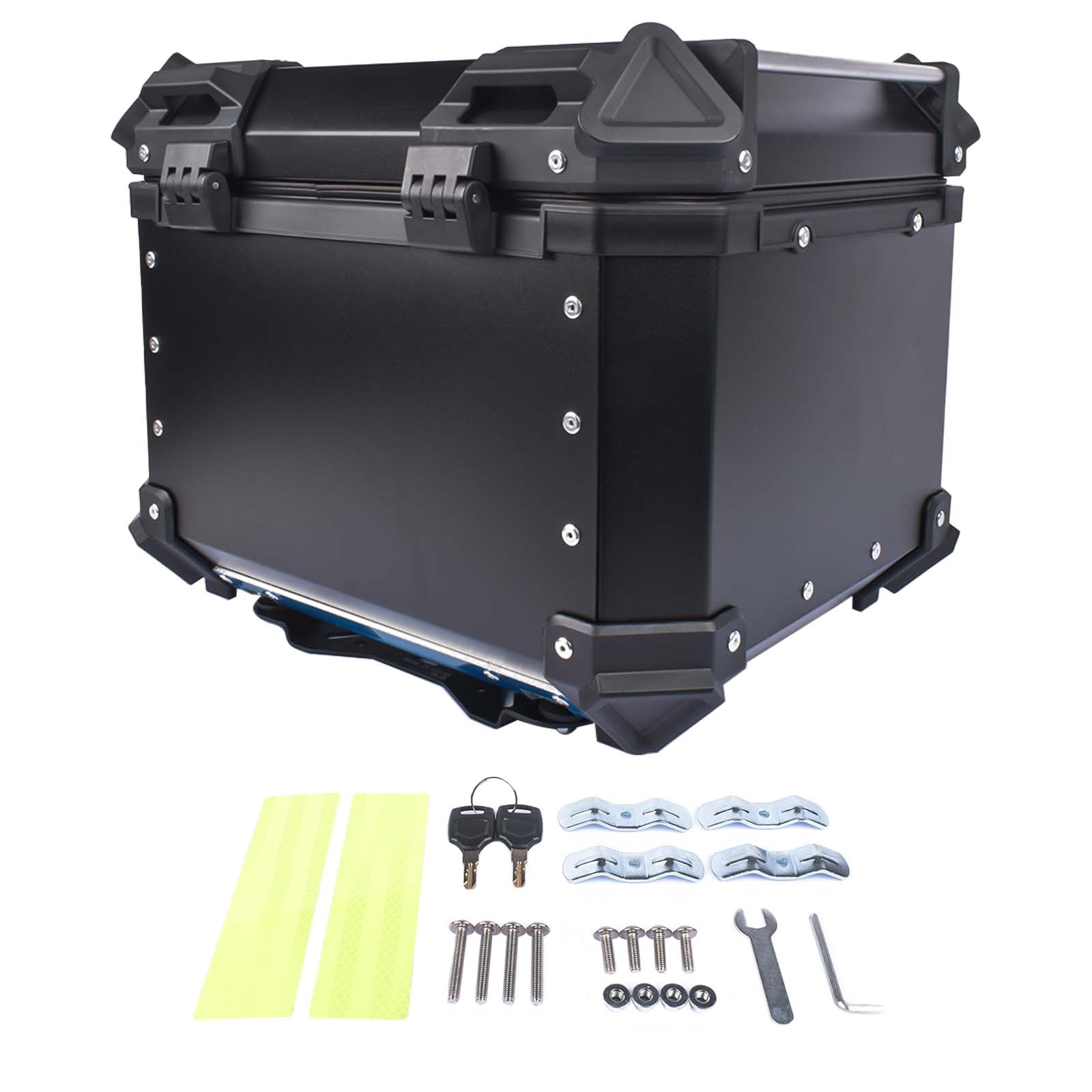GELUOXI Motorcycle Top Case Scooter Luggage Storage Trunk Rear Tour Tail Box 45L Black
