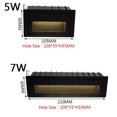 thumbnail image 5 of Lámpara de pared LED regulable de 3 W, 5 W y 7 W, luz de escalera de aluminio, lámpara de paso LED empotrada, lámparas de esquina de pared para caminos, CA 85-265 V, luz de pared CC 12 V, 5 of 5