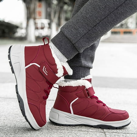 

ZMHEGW Women Boots Couple Models Middle Aged And Elderly Winter High Top Non Slip Soft Bottom Outdoor Walking Snow Boots Shoes