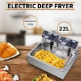 thumbnail image 2 of 5000W Commercial Electric Deep Fryer with Large Single Basket and Cover, Stainless Steel, US Plug- Oil Consumption 12.7Qt/12L - Total Capacity 23.26Qt/22L, 2 of 12