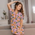thumbnail image 3 of Naloa Fruit Print Women Nightgowns,Womens Loungewear,Short Sleeve Sleepwear,Comfy Ladies Nightdress, 3 of 6