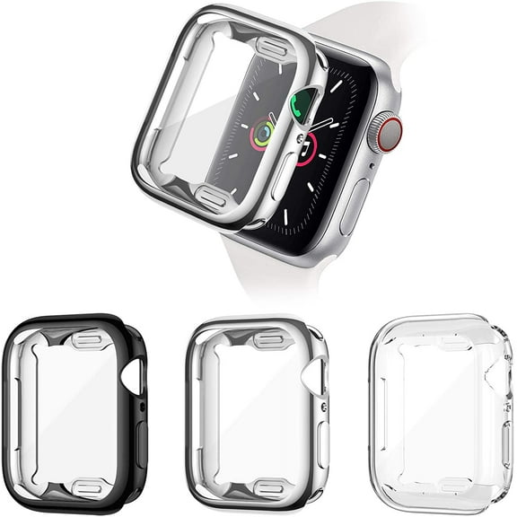 Case for Apple Watch Case Series 3 Series 2 Series 1 38mm with Buit in TPU Clear Screen Protector - All Around Protective Case Ultra Thin Cover -3 Pack