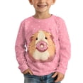 thumbnail image 2 of DISNIMO Pink Guinea Pig Shirt Kids Girls Long Sleeve Shirts Size 15-16 Girls Shirts for Boys Crew Neck T Shirts for Kids Fall T Shirt Cute Girls Tshirt Casual T Shirts Tee, 2 of 7