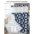 thumbnail image 4 of No Hook Cloth Fabric Shower Curtain with Snap in Liner, Blue White Snowflake Waterproof Shower Curtains Set with See Through Top Window, Winter Geometric Check Plaid Bath Curtains Shower 54"x78", 4 of 6