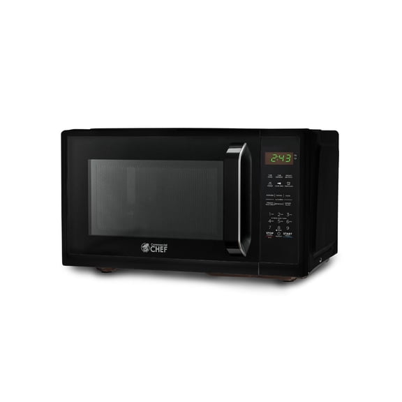 Micro-ondes de comptoir Commercial Chef de 0,9 pi3 avec commandes tactiles et affichage numérique, micro-ondes noir et 10 niveaux de puissance