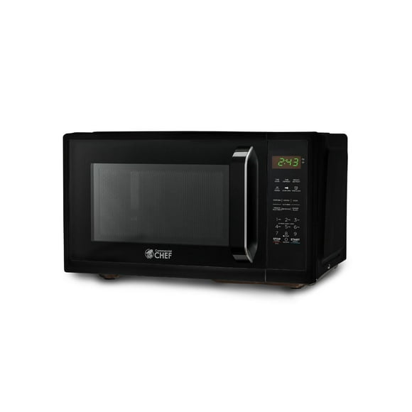 Micro-ondes de comptoir Commercial Chef de 0,9 pi3 avec commandes tactiles et affichage numérique, micro-ondes noir et 10 niveaux de puissance