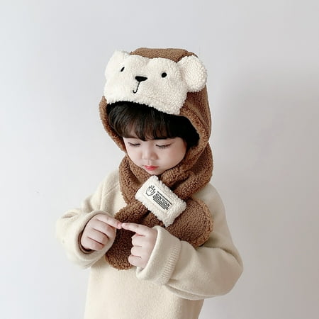 

QISIWOLE Children s Winter Earmuff With Cashmere Fisherman Hat And Scarf Warm Hat summer sale !