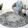 thumbnail image 3 of SAFAVIEH Madison Caden Floral Bordered Area Rug, Black/Grey, 6'7" x 6'7" Round, 3 of 9