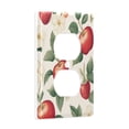 thumbnail image 2 of Yayeee Duplex Wall Plate 1-Gang 4.5"x2.7" Home Receptacle Light Switch Decorative Outlet Cover, Apples Flower Pattern, 2 of 7