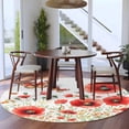 thumbnail image 3 of Round Rugs 7Ft, Red Spring Floral Round Area Rug Washable Indoor Throw Carpet, Summer Butterfly Botanical Large Non Slip Circle Rug for Dining Room Playroom Home Decor Aesthetic, 3 of 8