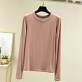 thumbnail image 2 of Long Sleeve Shirts for Women Fall Fashion 2026 Crew Neck Blouse Trendy Casual Solid Loose Comfy Going Out Tops Fall Outfits for Women 2026, 2 of 5