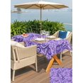 thumbnail image 5 of Outdoor Tablecloths with Umbrella Hole & Zipper, Vintage Purple 54x80 Inch Tablecloth Rectangle, Retro Botanical Abstract Art Waterproof Table Cloth, Patio/Pool/Picnic Table Covers, 5 of 8