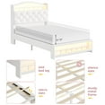 thumbnail image 5 of Princess Twin Size Platform Bed with Hidden Storage Headborad, Sturdy,Twin Girls Bed with LED Lights and Charging Station, No Box Spring Needed,Noise-Free,Easy Assembly, White, 5 of 9