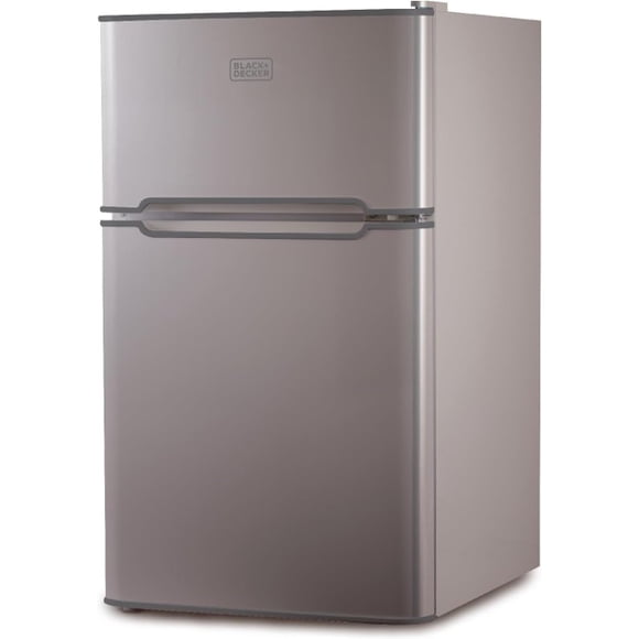 Black+decker Bcrdk32v Mini Nevera 2 Puertas, 3.1 Cu Plateado