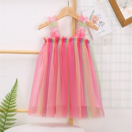 

Cathalem Stripes Dresses Birthday Baby Beach Girls Summer Rainbow Layered Tie Kids Tulle Casual Dress Baby Boy Birthday Dress Dress F 3-4 Years