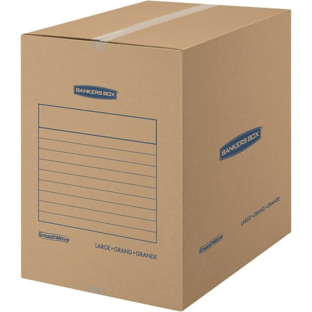 Bankers Box SmoothMove Basic Large Moving Boxes 18l x 18w x 24h Kraft/Blue 15/Carton 7714001