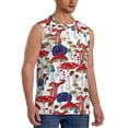 thumbnail image 2 of Uemuo Colorful Mushrooms (2) Pattern Men's Sleeveless T-Shirt,Muscle Athletic Tank Top, Moisture-wicking Quick-dry Breathable Classic Tee Top for Gym Run Outdoor Sports-XX-Large, 2 of 8