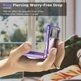 thumbnail image 2 of Designed Case Clear with Ring, Anti-Fall Shockproof Protective Phone Cover Compatible with Samsung Galaxy Z Flip 4 Case 5 G 2022 (Clear Purple), 2 of 7