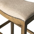 thumbnail image 6 of NewRidge Home Saddle Style 30" Bar Height Stool with Cream Fabric, 6 of 9